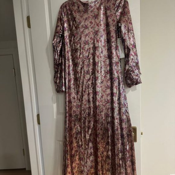 Sister Jane Solar Sequin Maxi Dress Seashell Pink, Size Small, - Picture 5 of 6